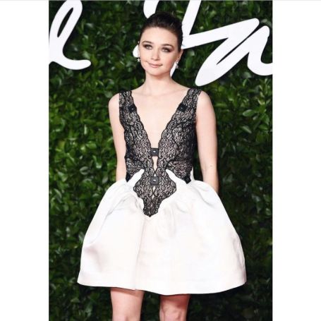 Jessica Barden at fashion awards.